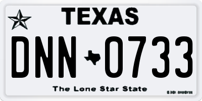 TX license plate DNN0733