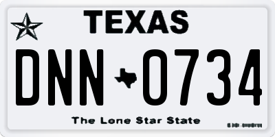 TX license plate DNN0734