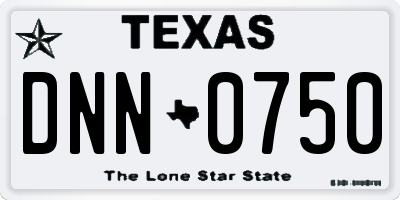 TX license plate DNN0750