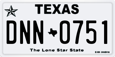 TX license plate DNN0751