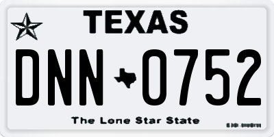TX license plate DNN0752