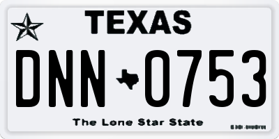 TX license plate DNN0753