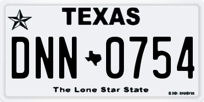 TX license plate DNN0754