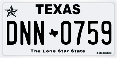 TX license plate DNN0759