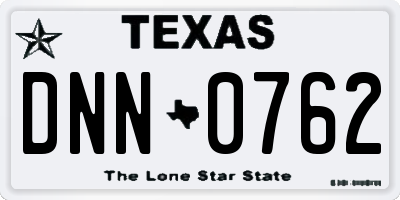 TX license plate DNN0762