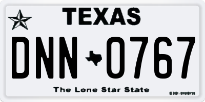 TX license plate DNN0767