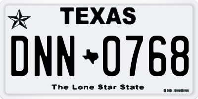 TX license plate DNN0768