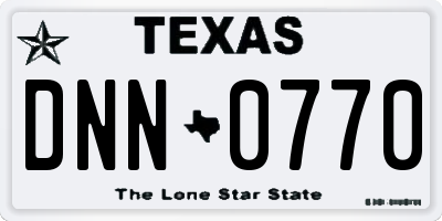 TX license plate DNN0770