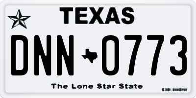 TX license plate DNN0773