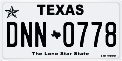 TX license plate DNN0778
