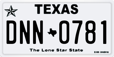 TX license plate DNN0781