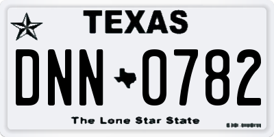 TX license plate DNN0782