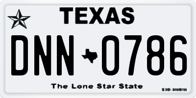 TX license plate DNN0786