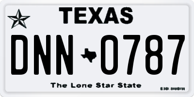 TX license plate DNN0787