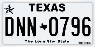 TX license plate DNN0796