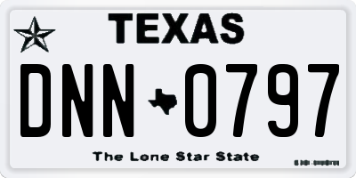 TX license plate DNN0797