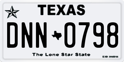 TX license plate DNN0798