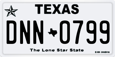 TX license plate DNN0799