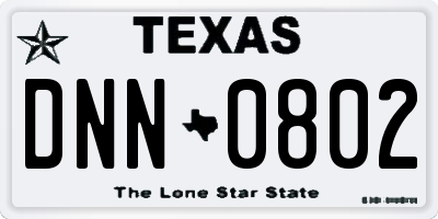 TX license plate DNN0802