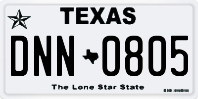 TX license plate DNN0805