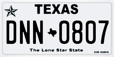 TX license plate DNN0807
