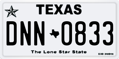 TX license plate DNN0833