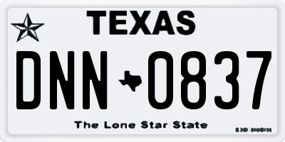 TX license plate DNN0837