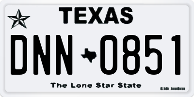 TX license plate DNN0851