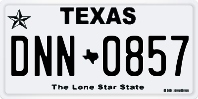 TX license plate DNN0857