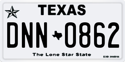 TX license plate DNN0862