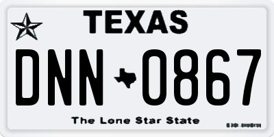 TX license plate DNN0867