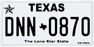TX license plate DNN0870