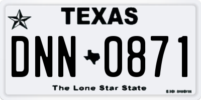 TX license plate DNN0871