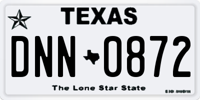 TX license plate DNN0872
