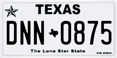 TX license plate DNN0875