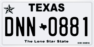TX license plate DNN0881