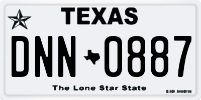 TX license plate DNN0887