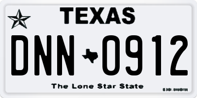 TX license plate DNN0912
