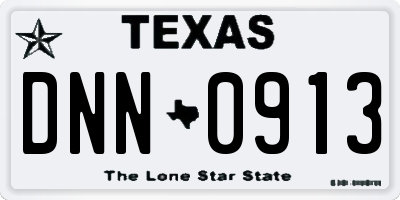 TX license plate DNN0913