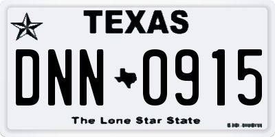 TX license plate DNN0915