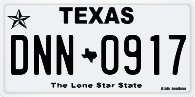 TX license plate DNN0917