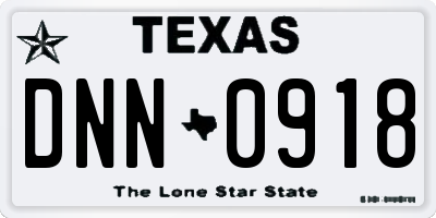 TX license plate DNN0918