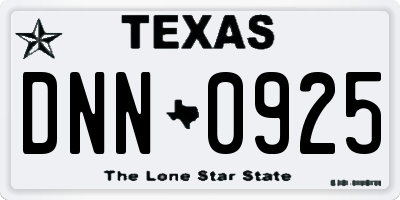 TX license plate DNN0925