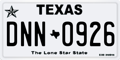 TX license plate DNN0926
