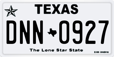 TX license plate DNN0927