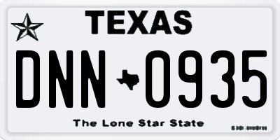 TX license plate DNN0935