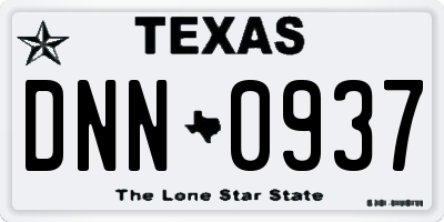 TX license plate DNN0937