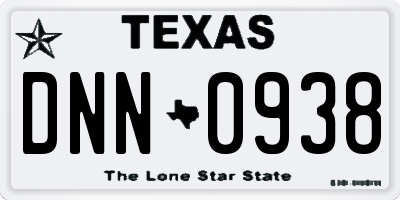 TX license plate DNN0938