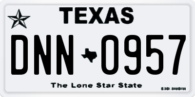 TX license plate DNN0957
