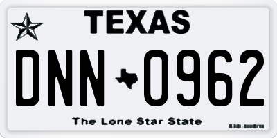 TX license plate DNN0962